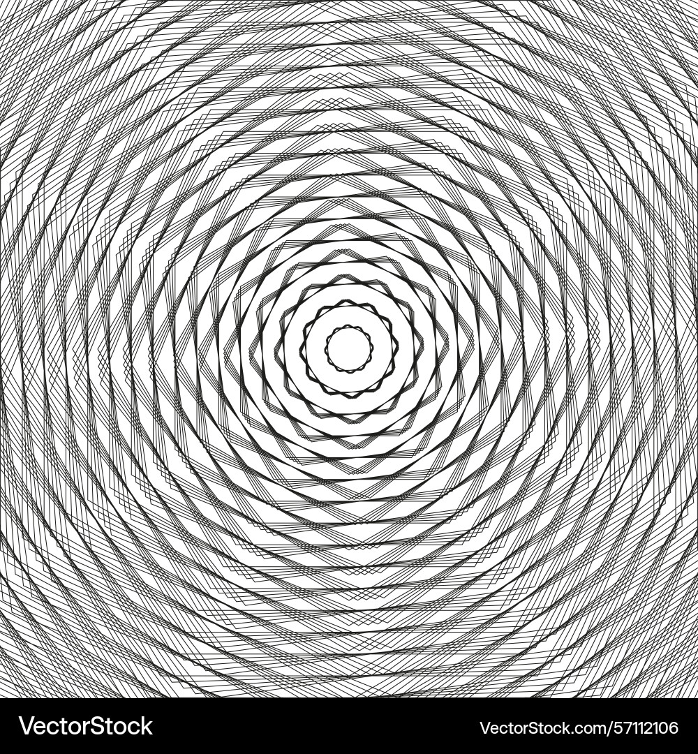 Radial circle lines concentric shape pattern Radial circle lines concentric shape pattern Vector Image