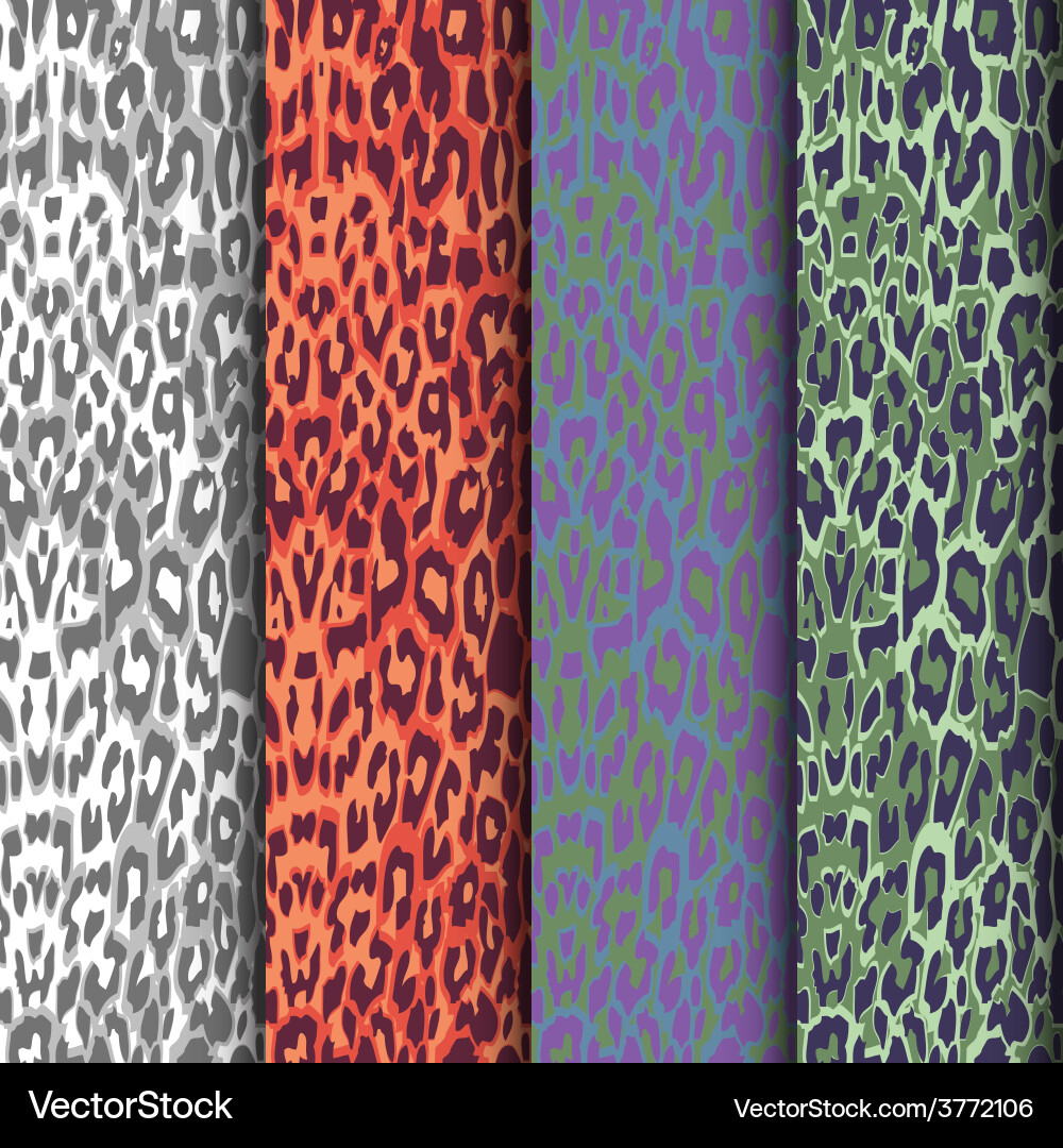 Set of seamless leopard patterns Vector Image