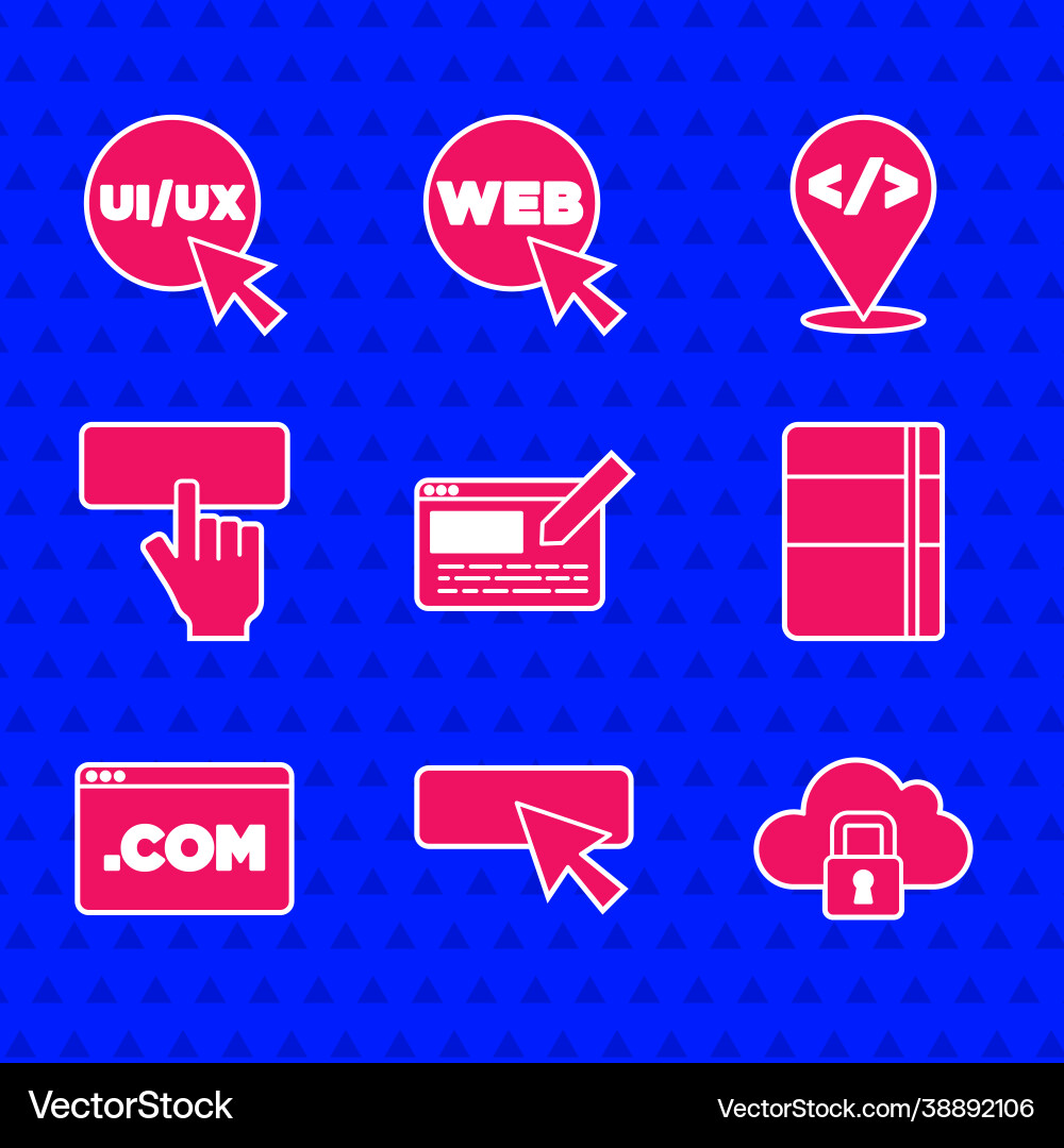 Set ui oder ux Design Cloud Computing Lock Set ui oder ux Design Cloud Computing Lock vektorbild
