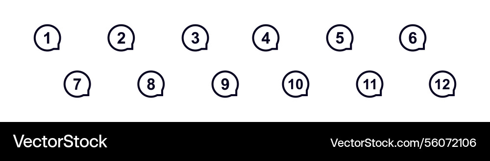 Simple outline style numbered list icons vector image