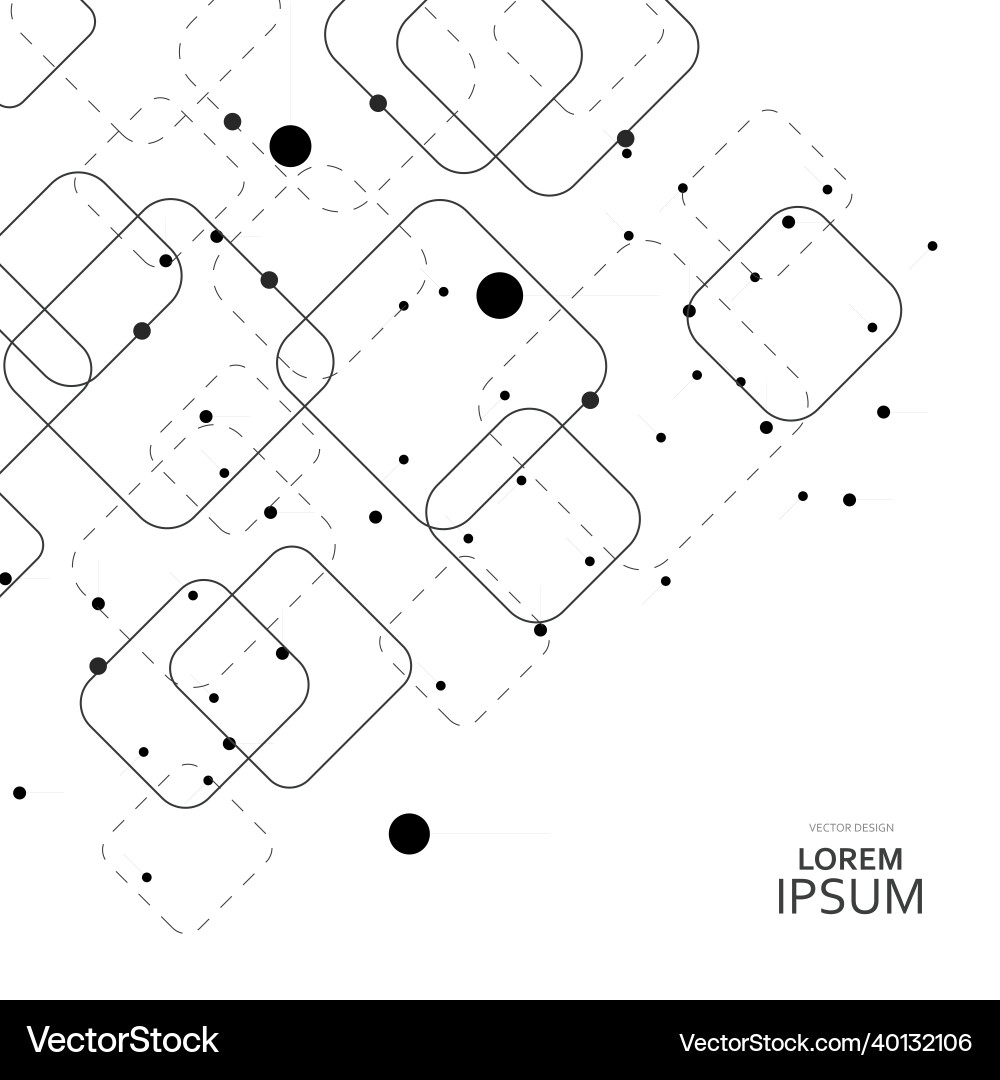 Square connected with dots web style Square connected with dots web style vector image