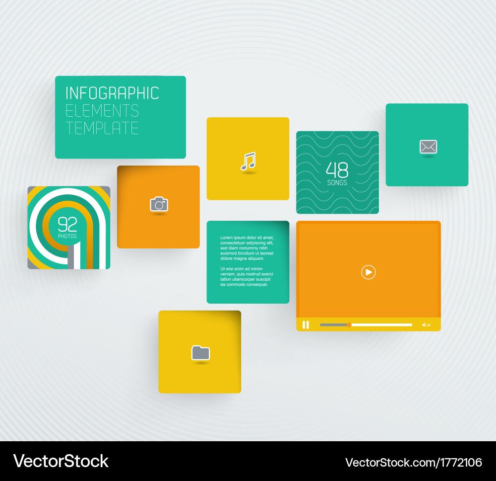 Template with icons on tiled background vector image