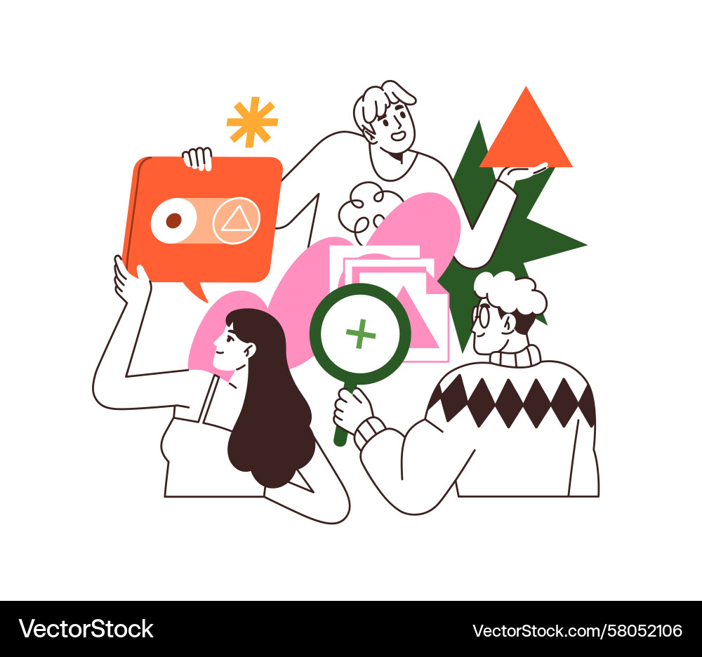 UI/UX Team Creating Interface Elements Vector Image