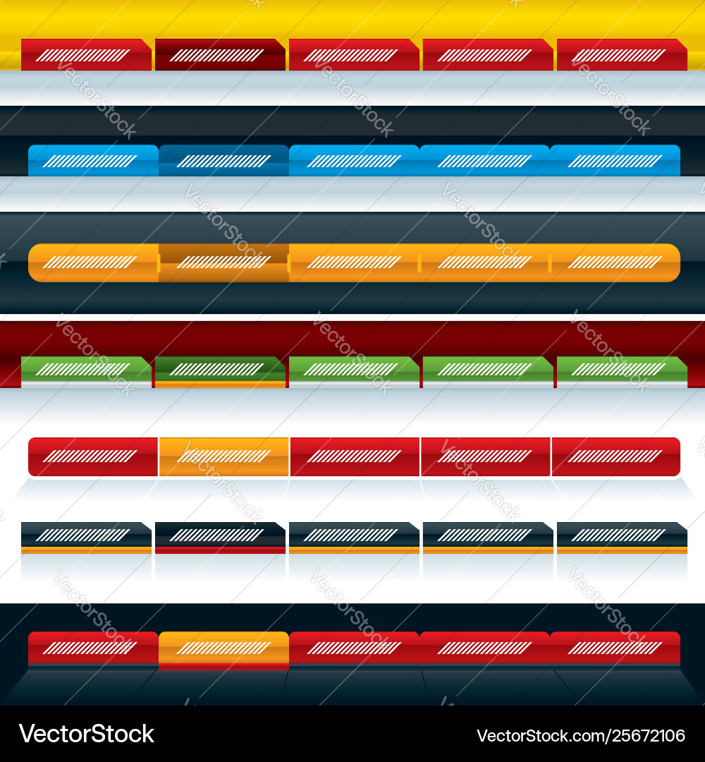 Web navigation menu banners in different colors vector image