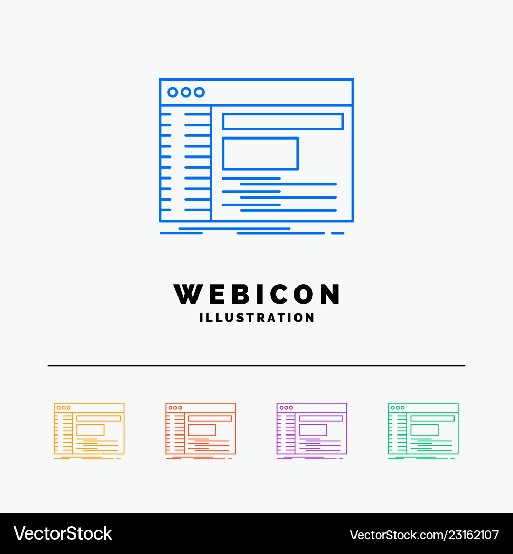 Admin console panel root software 5 color line Admin console panel root software 5 color line vector image