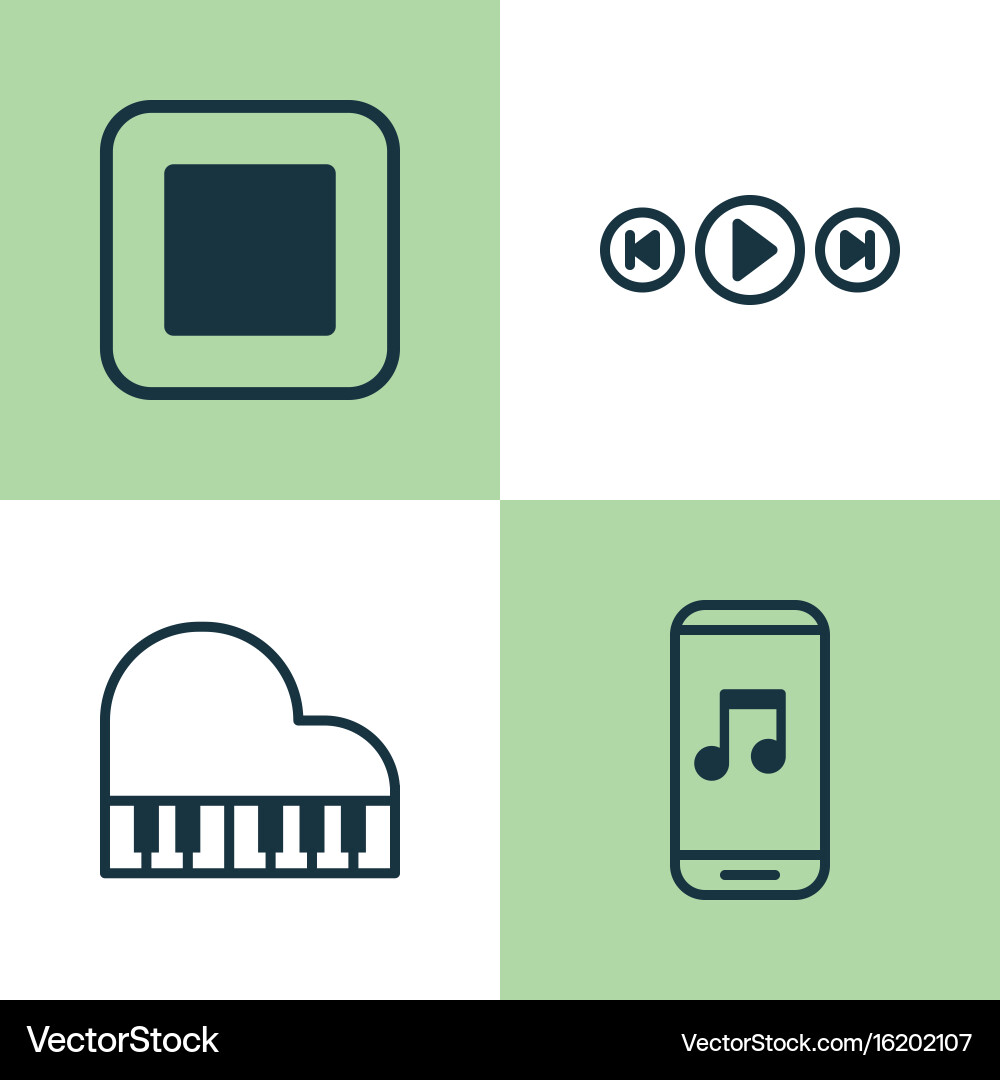 Audio icons set collection of octave Vector Image