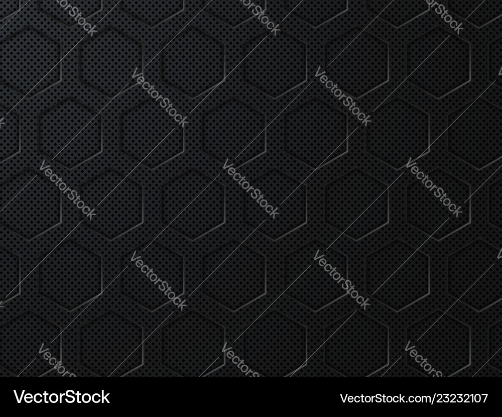 Black Hexagon Pattern Background vector image