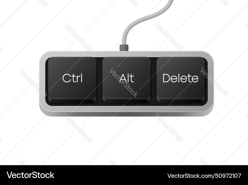 Ctrl+Alt+Delete Button vector image