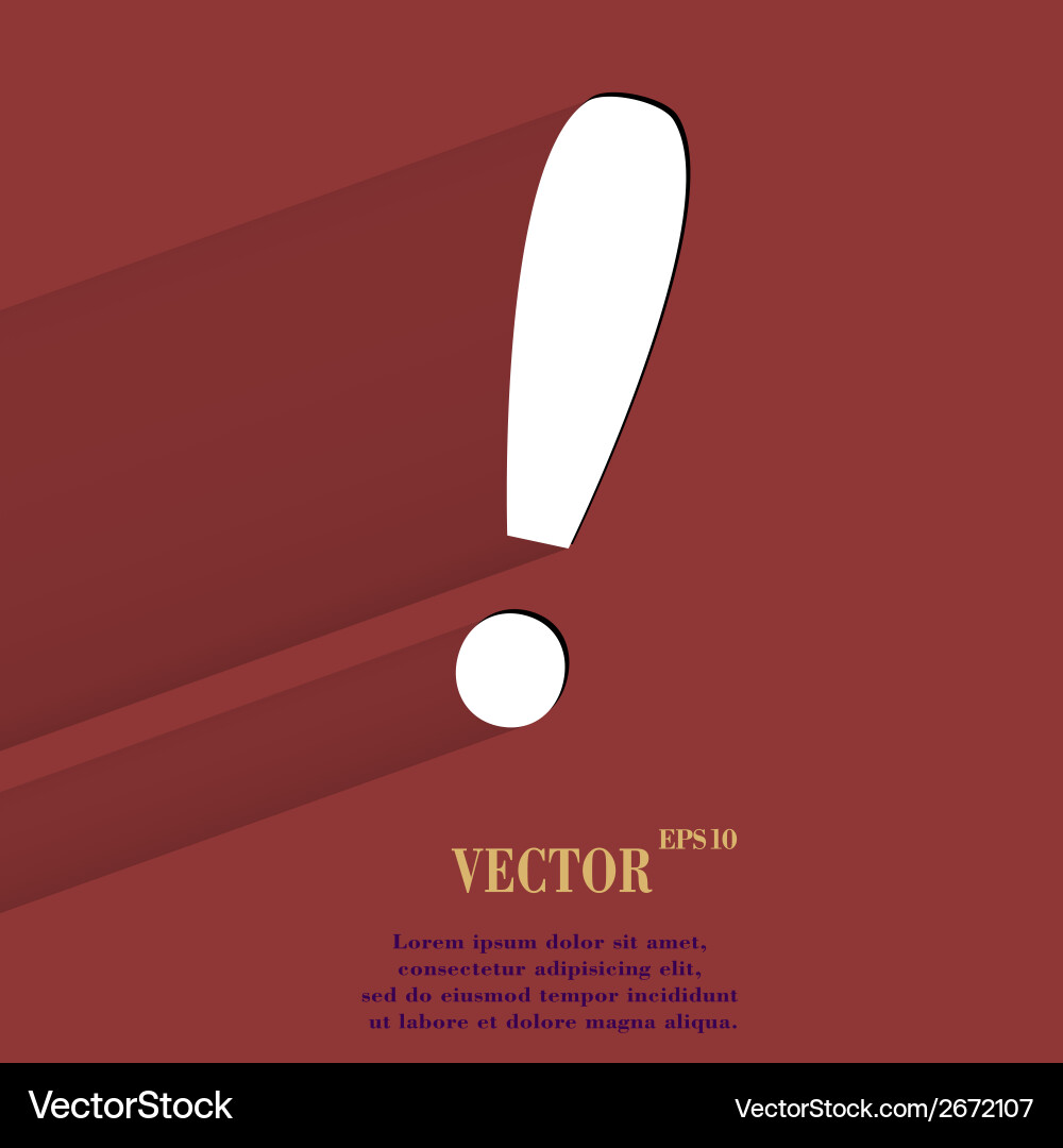 Exclamation point flat modern web button Vector Image