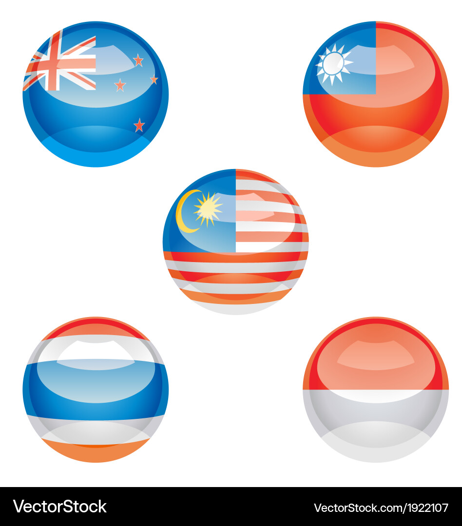 Flag Buttons Collection vector image