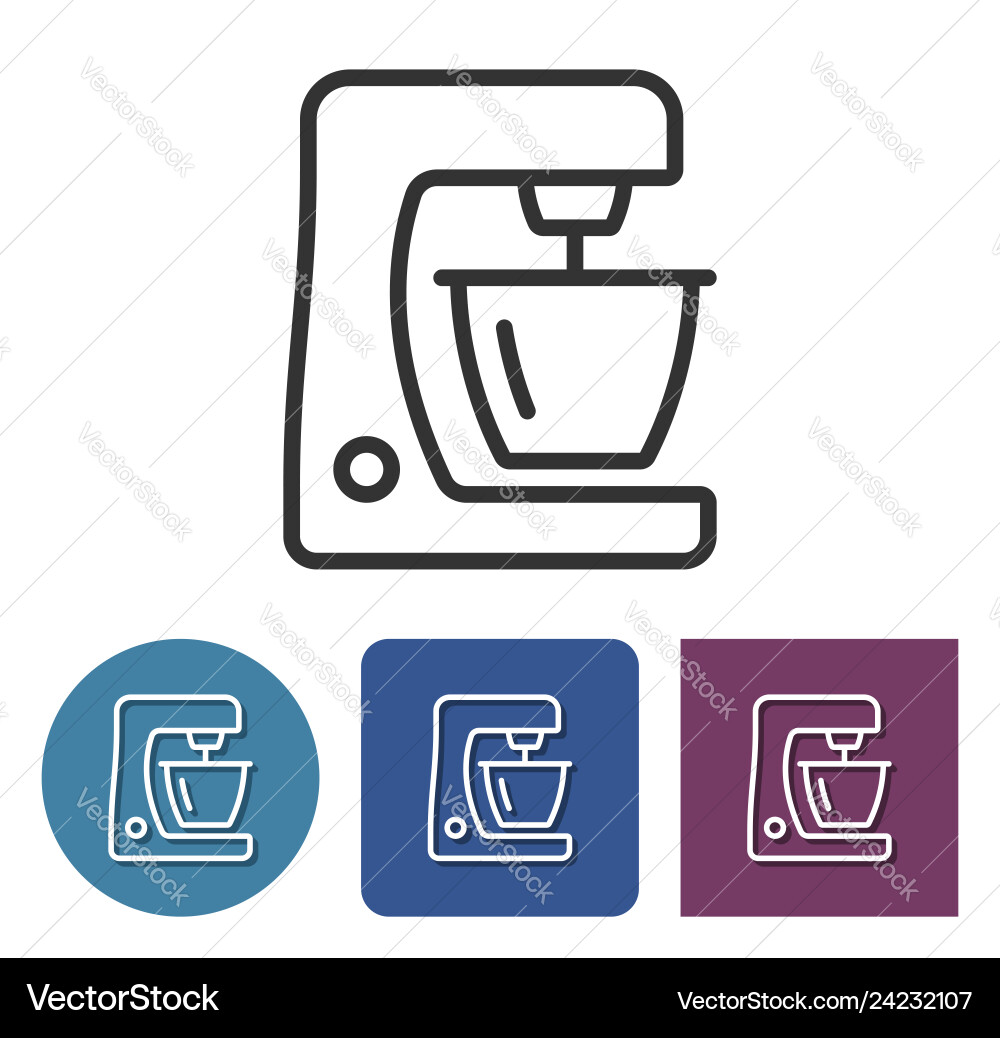 Food processor line icon in different variants Food processor line icon in different variants vector image