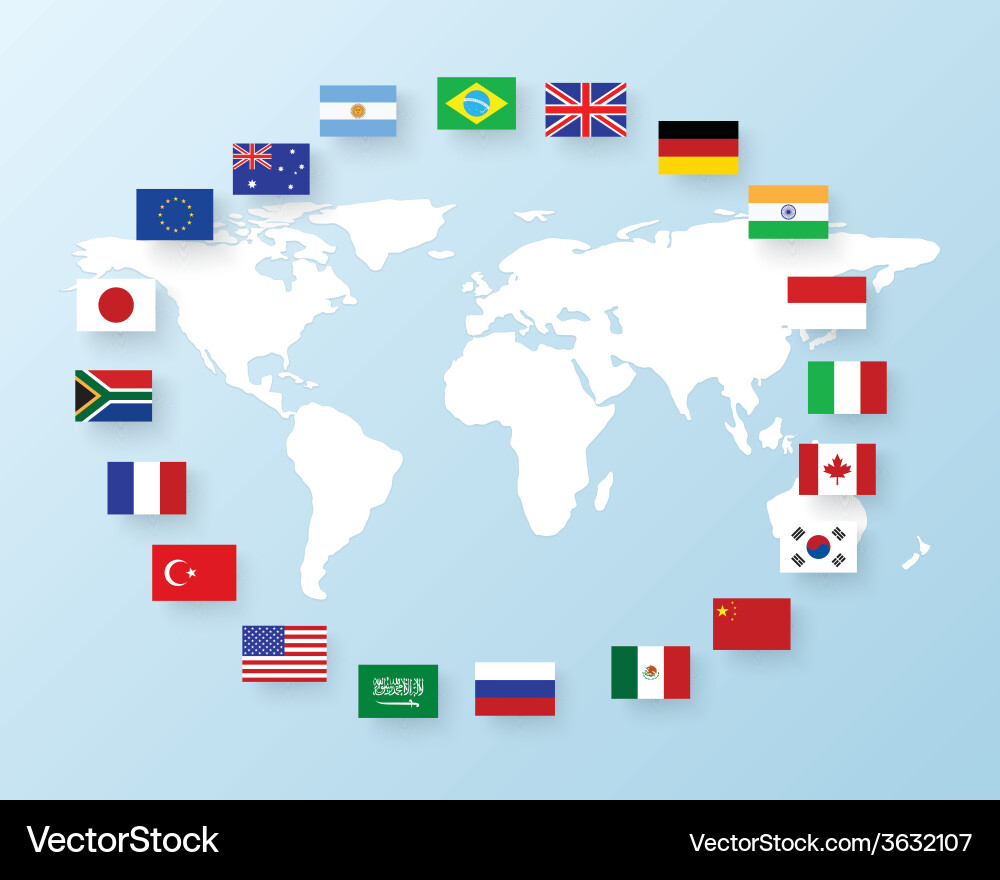 G20 Flags Collection vector image