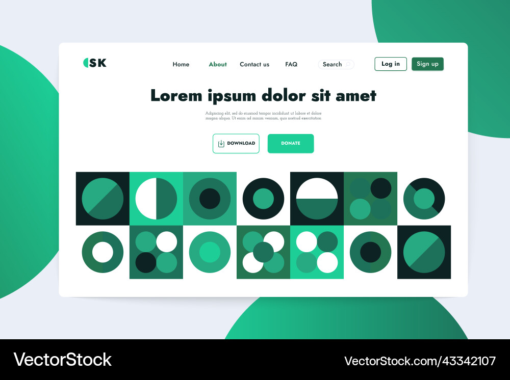 Geometric landing page web design abstract Geometric landing page web design abstract vector image