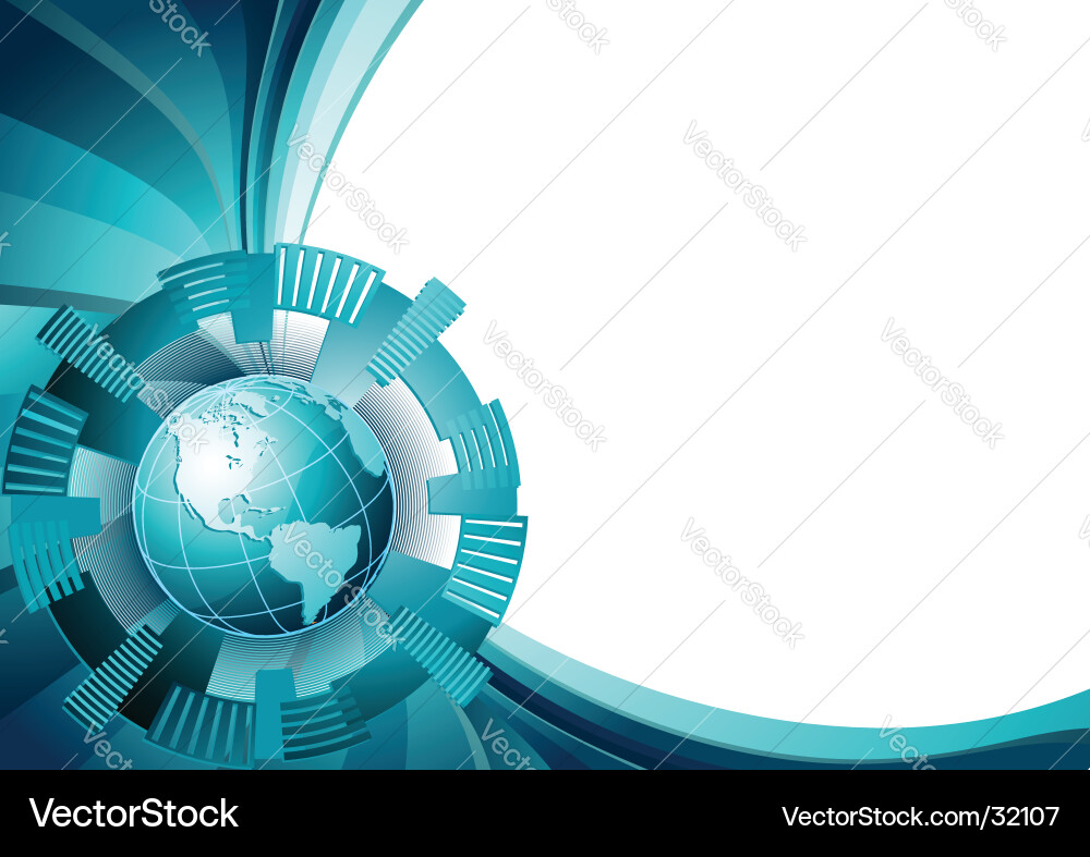 Global Sphere auf blauem Hintergrund Vektorbild