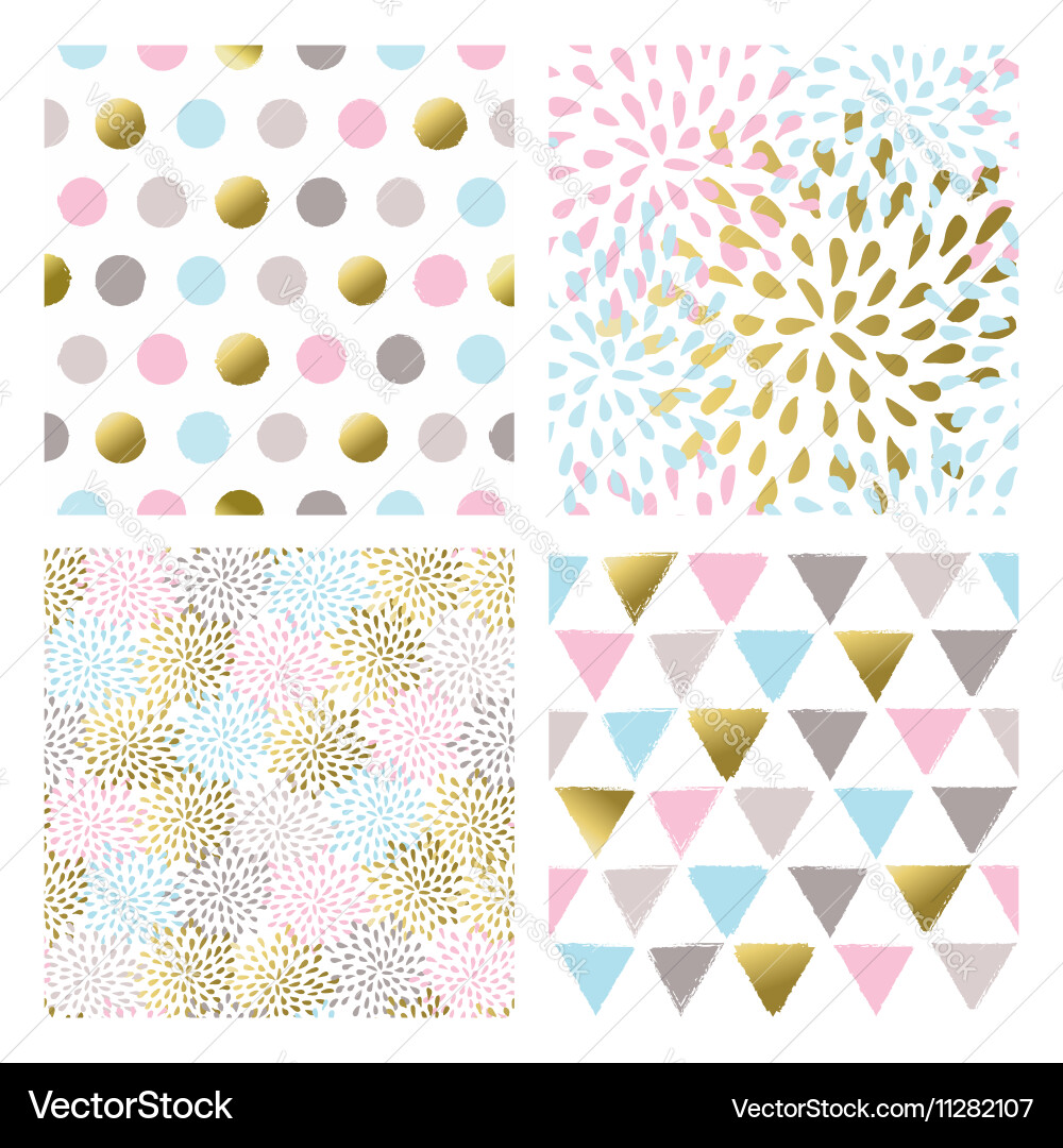 Gold Geometric Pattern Set vector image