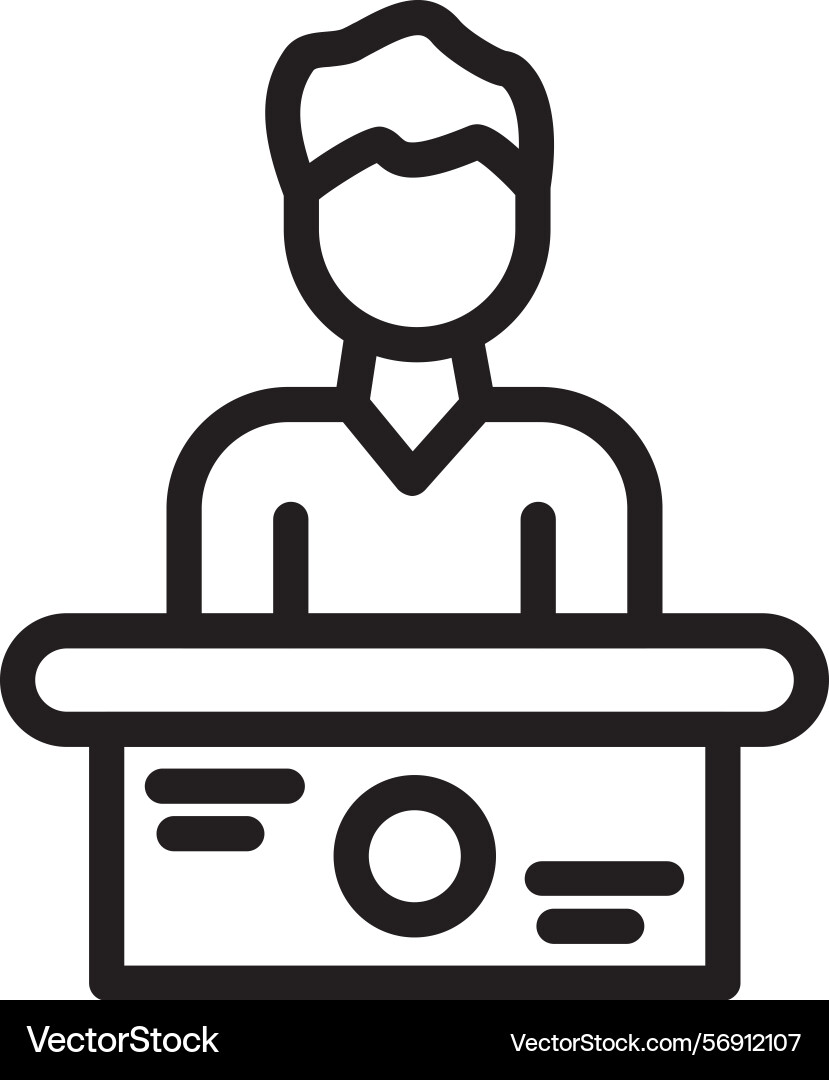 Help desk linear style icon design vector image