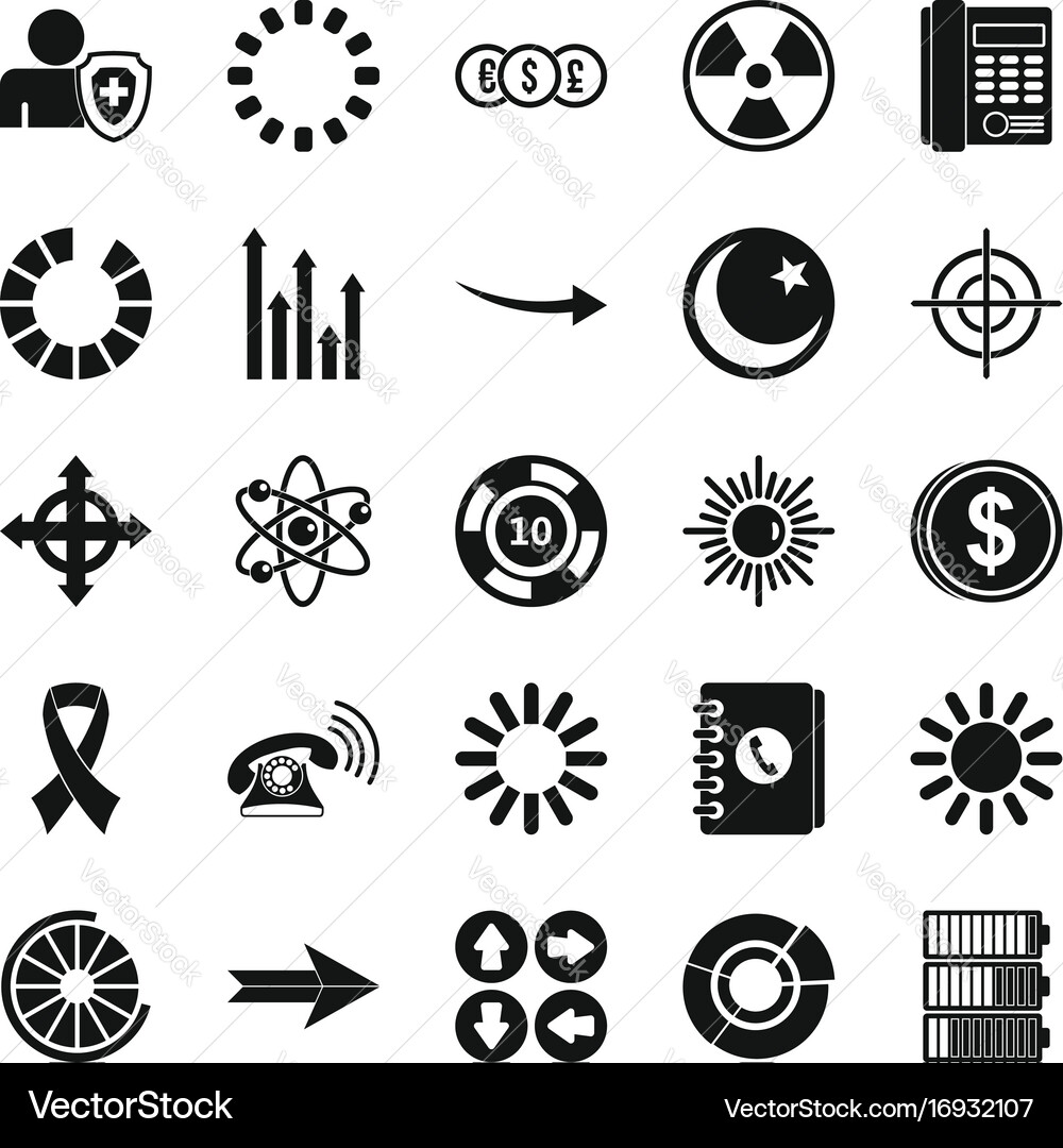 Index icons set simple style vector image