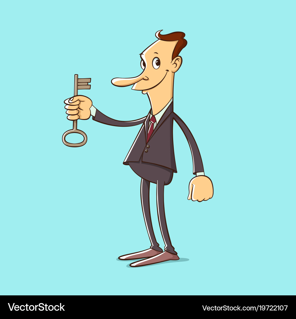 Man with a key vector image