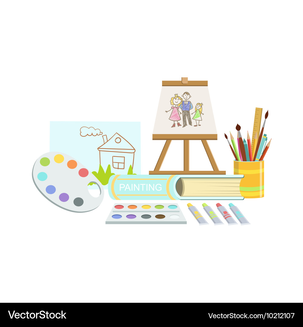 Painting class set of objects Vector Image