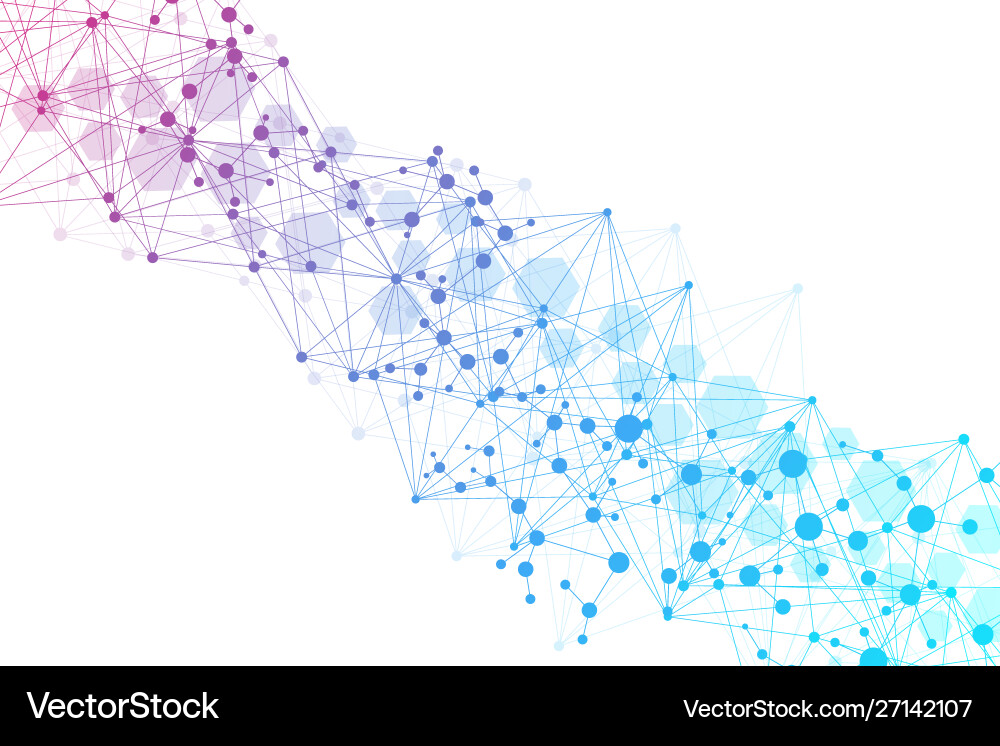 Science Network: Connected Dots & Lines vector image