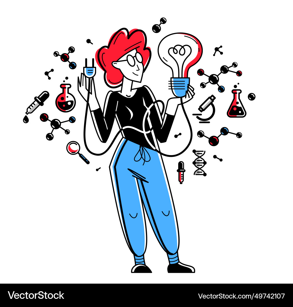 Scientist discovering science theory and making Scientist discovering science theory and making vector image