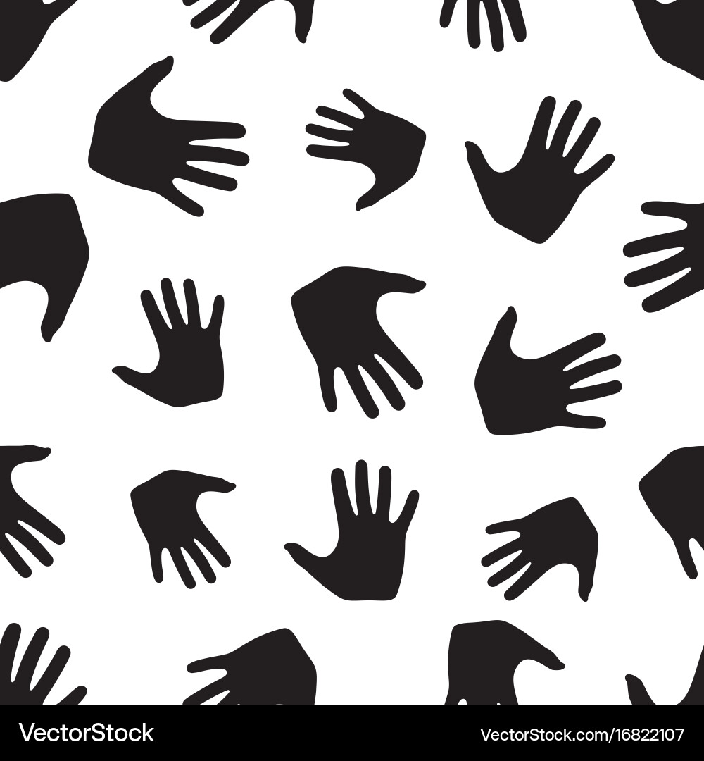 Seamless pattern from hands vector image