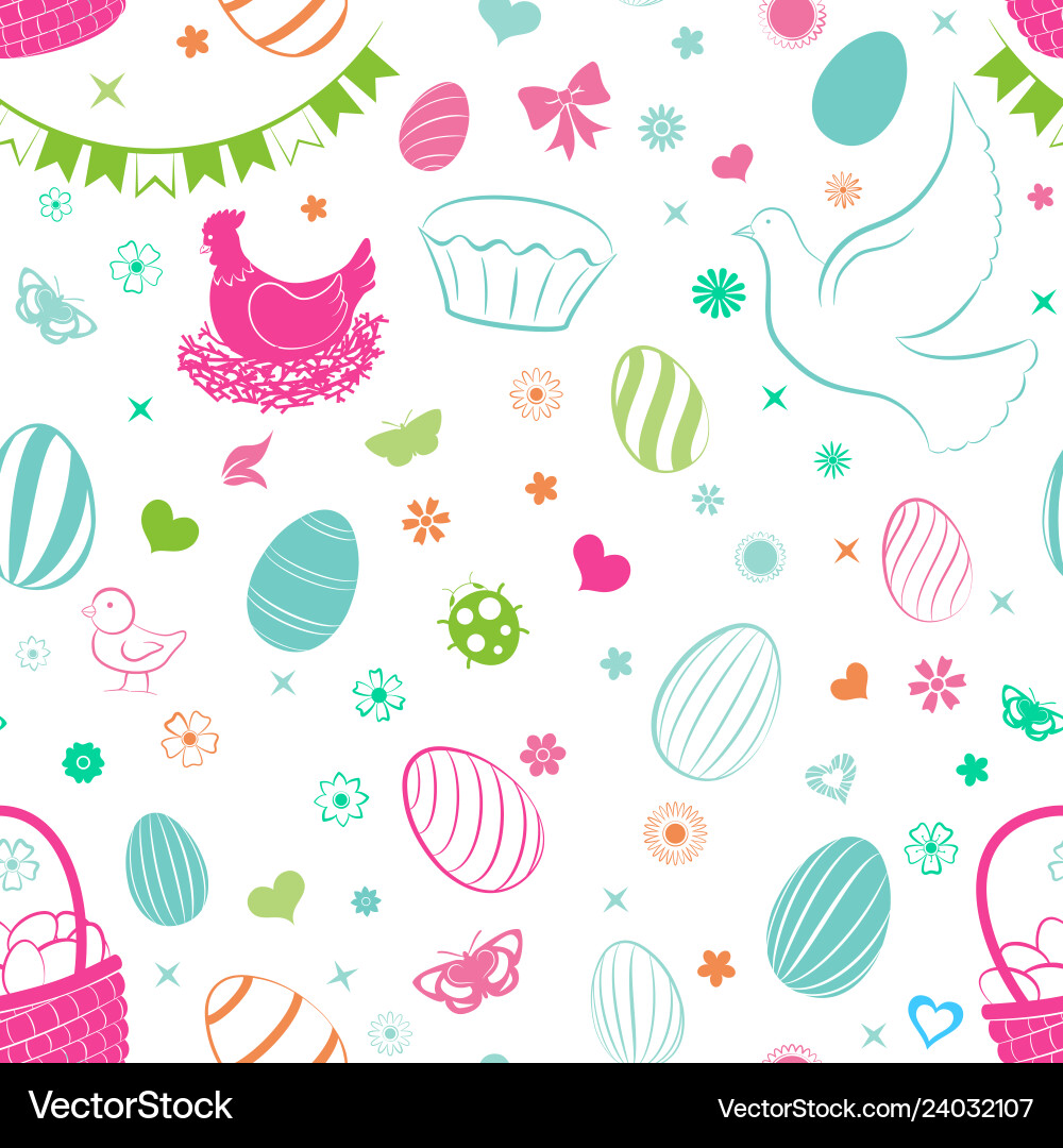 Seamless pattern of easter symbols Seamless pattern of easter symbols vector image