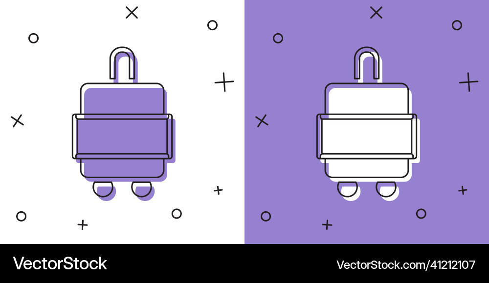 Set suitcase for travel icon isolated on white Set suitcase for travel icon isolated on white vector image