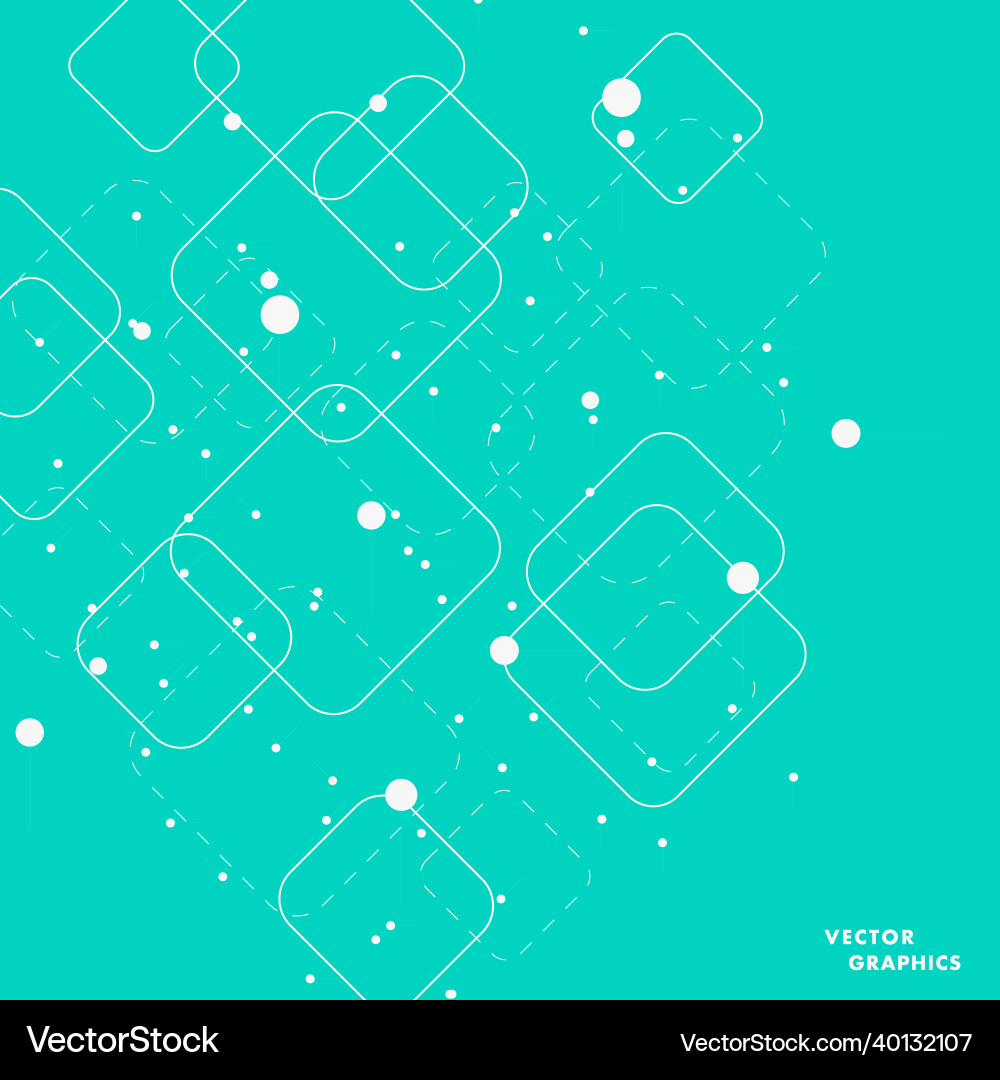 Square connected with dots web style Square connected with dots web style vector image