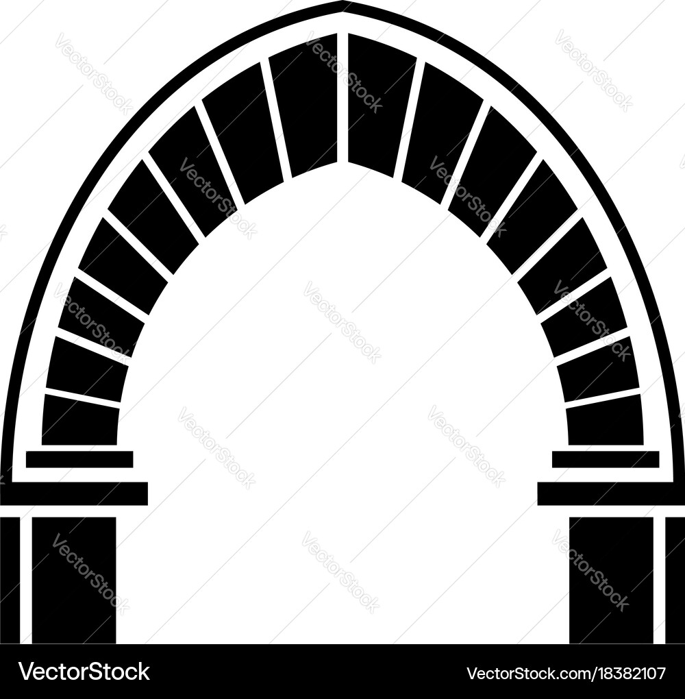 Stone arch icon simple style Royalty Free Vector Image