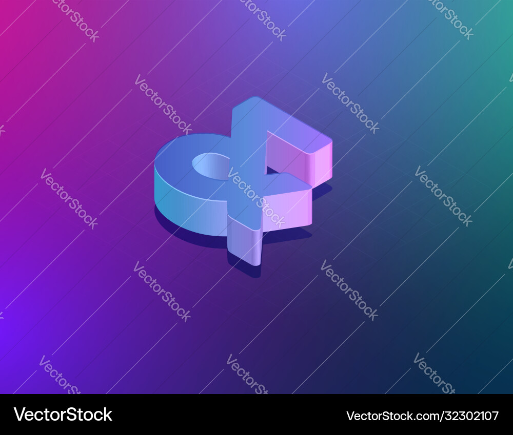Three dee tech font ampersand character isometric Three dee tech font ampersand character isometric Vector Image