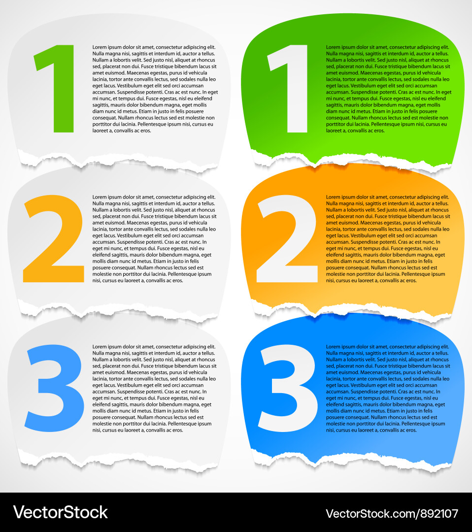 Torn Paper Progress Labels vector image
