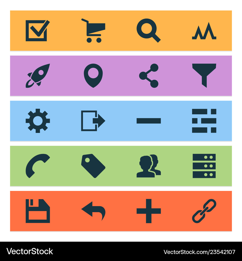 User icons set with task setting launch User icons set with task setting launch Vector Image