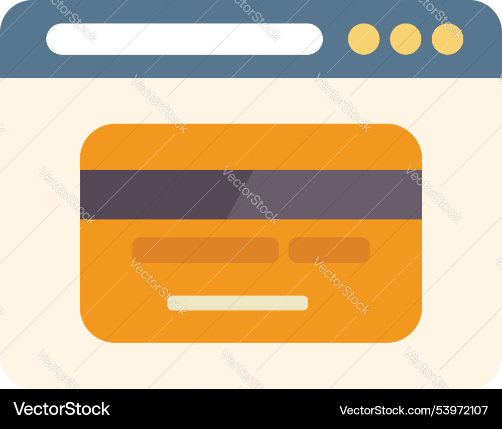 Web browser displaying credit card for online Web browser displaying credit card for online vector image