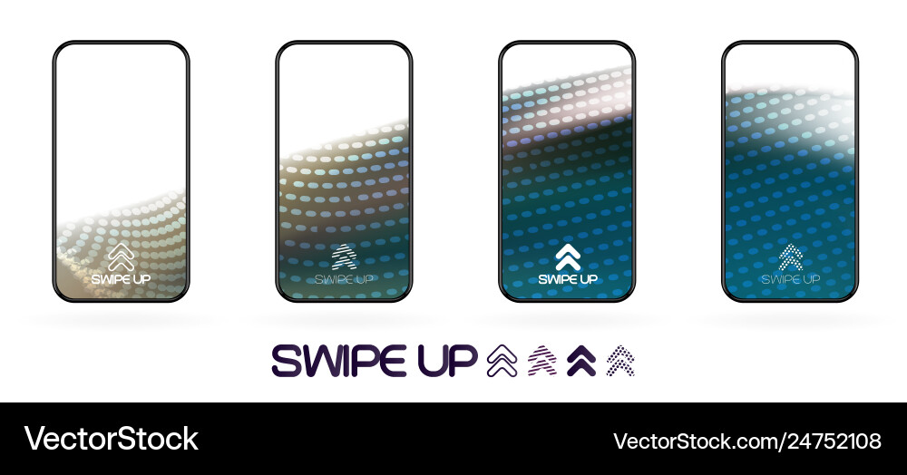 Abstract gradient swipe up icon background Vector Image