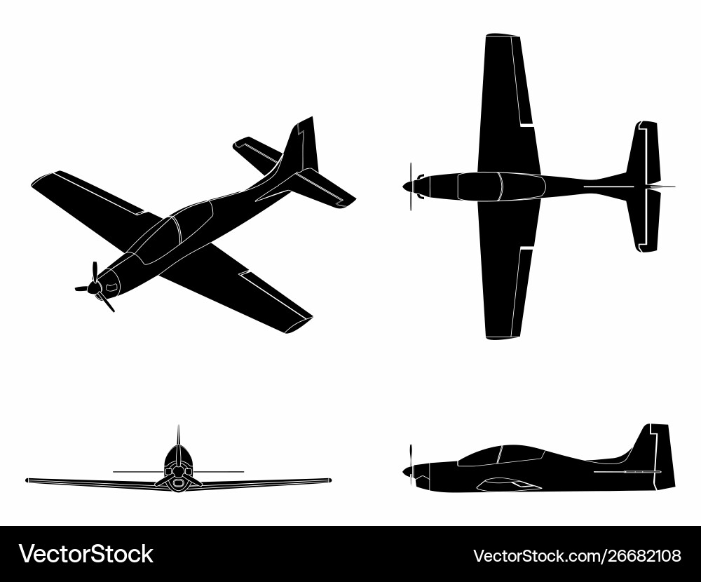 Airplane tucano black fill Airplane tucano black fill vector image