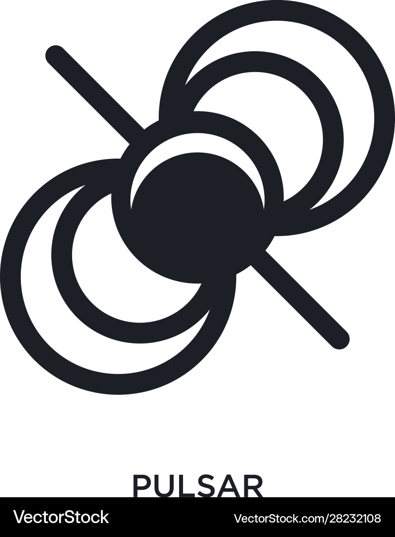 Black pulsar isolated icon simple element from vector image