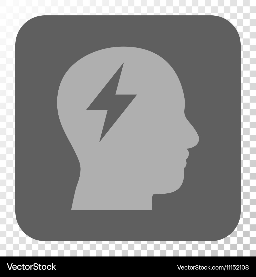 Brainstorming rounded square button vector image