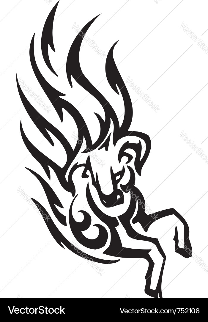 Bull in tribal style - image vector image