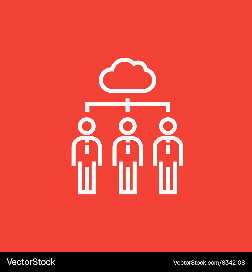 Cloud computing line icon vector image