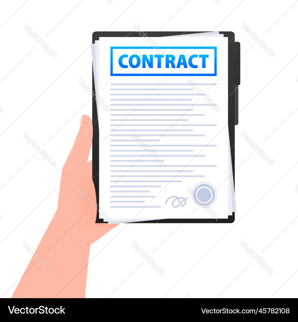 Contract document form sign Contract document form sign vector image