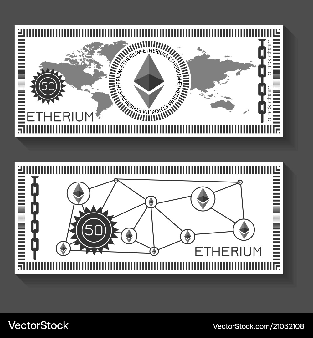 Ethereum Blockchain Money Template Vector Image