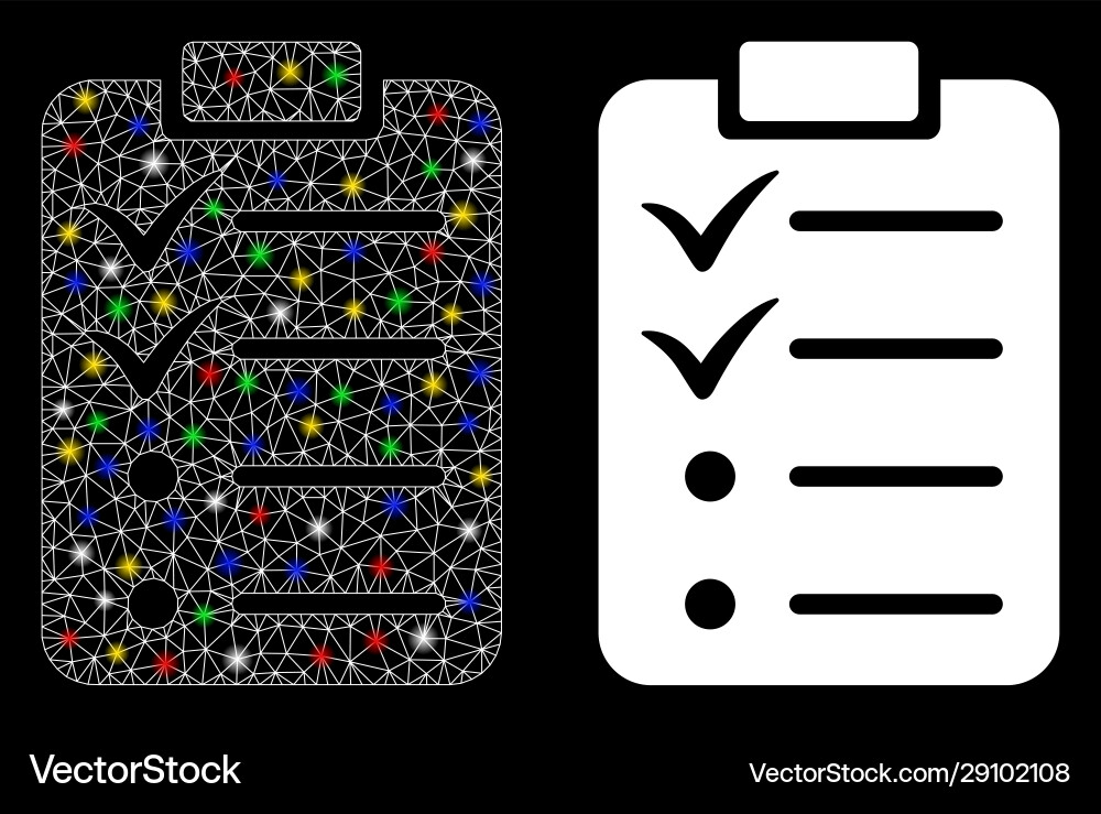 Flare mesh network todo list icon with spots Flare mesh network todo list icon with spots vector image