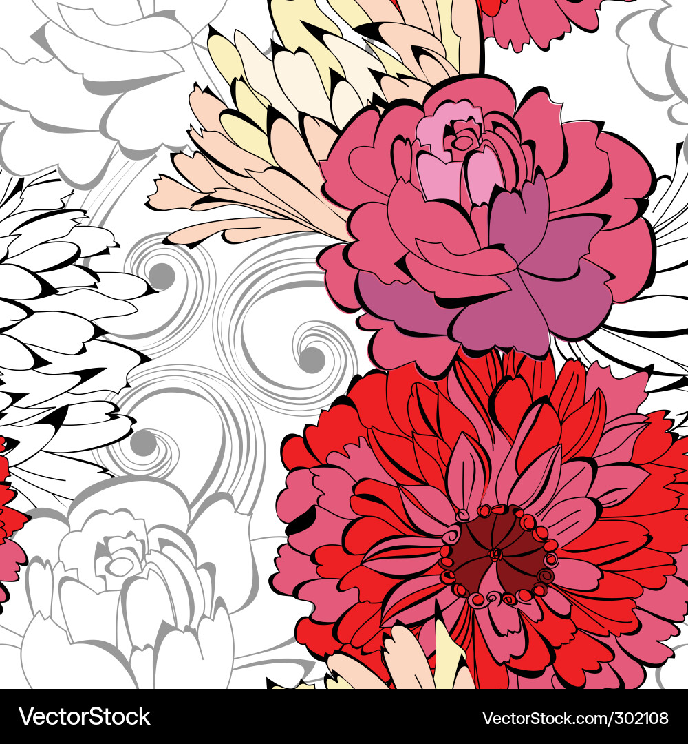 Floral Seamless Wallpaper Royalty Free Vector Image