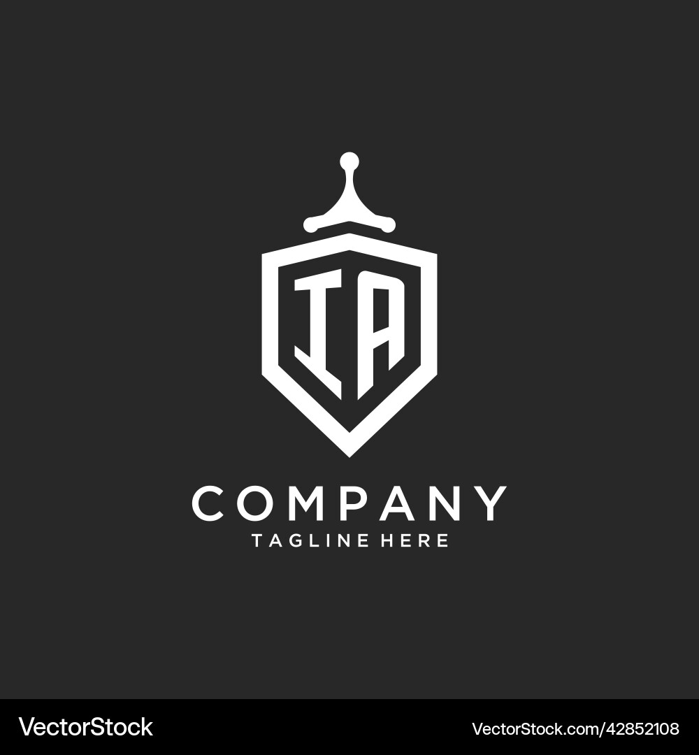 Ia monogram logo initial with shield guard shape Ia monogram logo initial with shield guard shape Vector Image