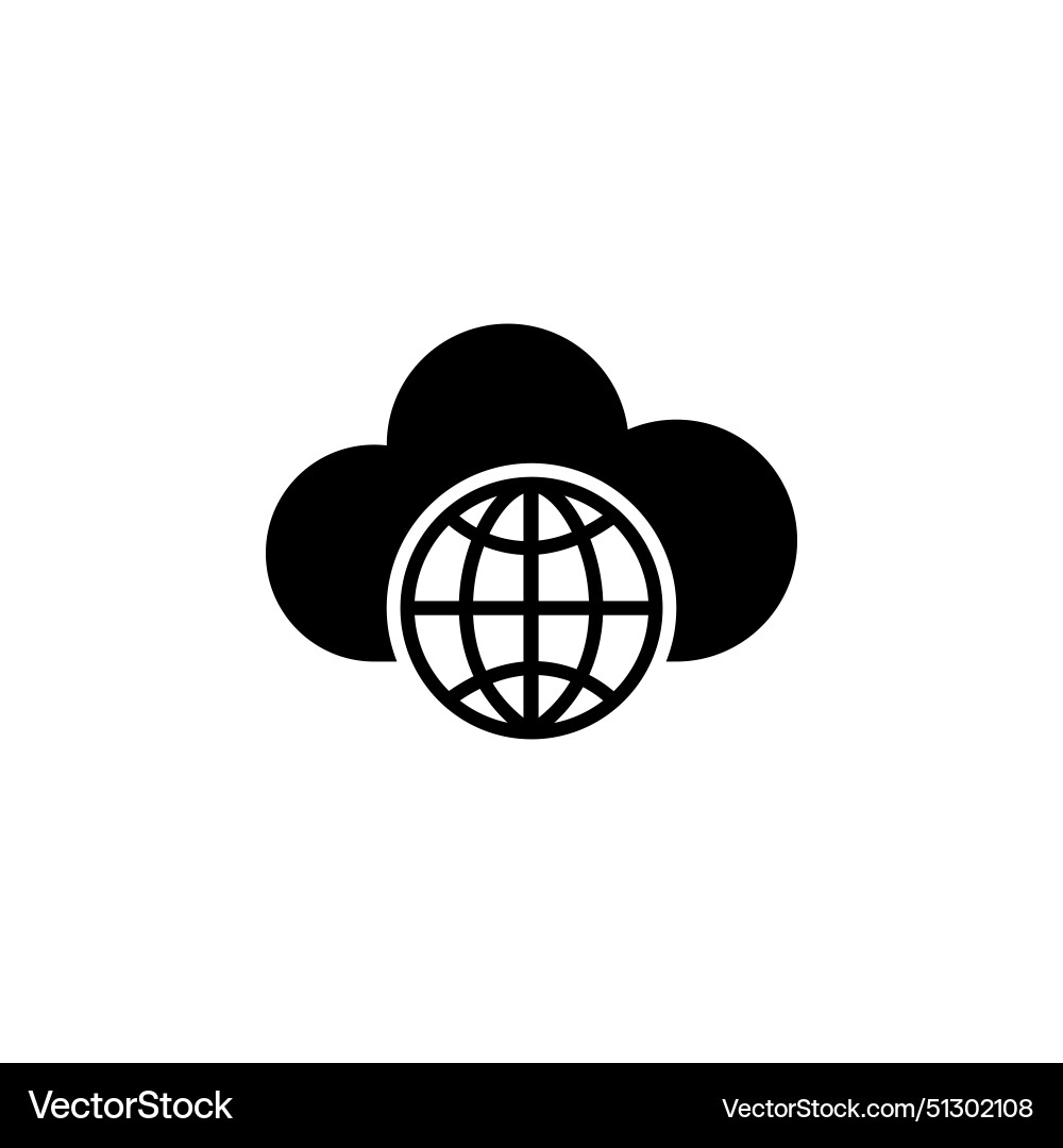 Internet cloud technology global web net flat icon Internet cloud technology global web net flat icon vector image