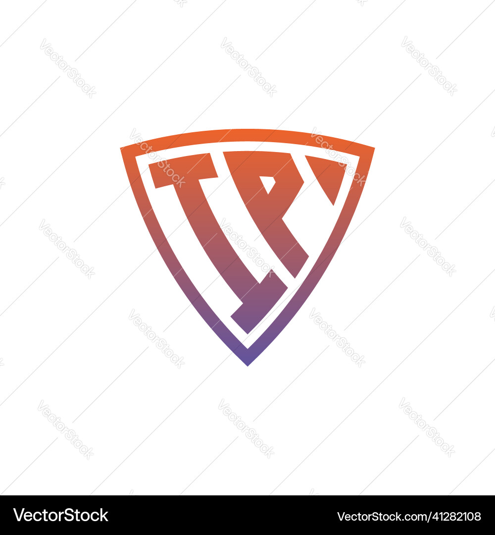 Ip logo shield monogram gradient style design Vector Image