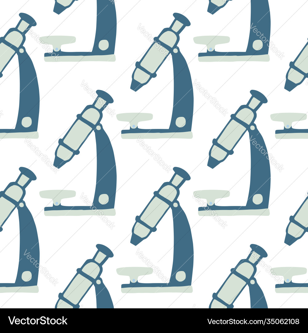 Isolated seamless biologe pattern with microscope Isolated seamless biologe pattern with microscope vector image