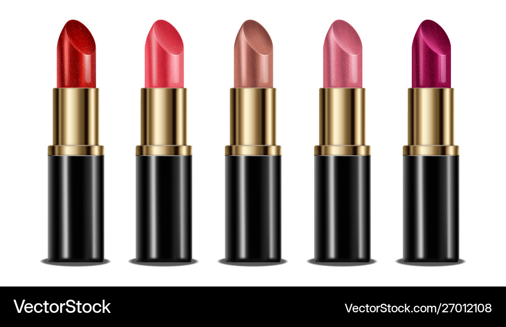 Lipstick realistic package design color samples Vector Image