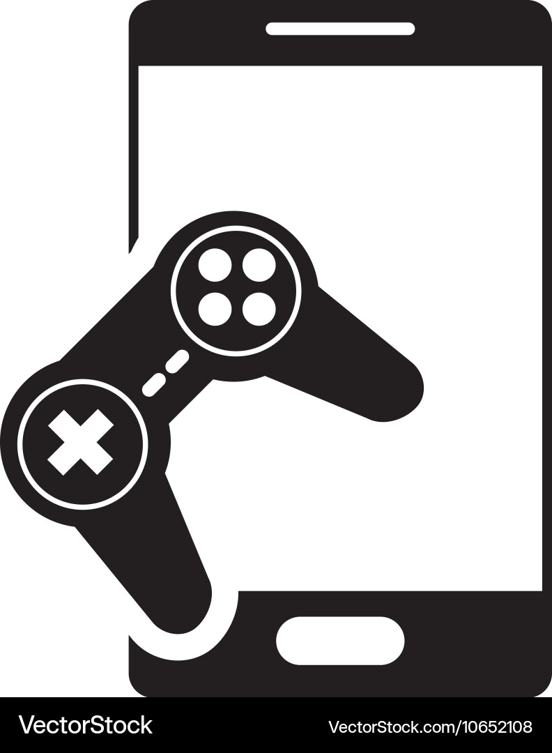 Modern cellphone and game controller icon Vector Image